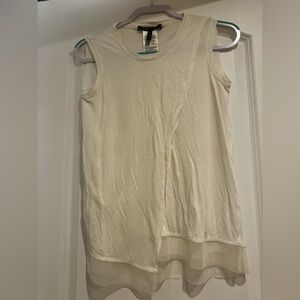 BCBGMaxAzria Cream Layered Tank Top